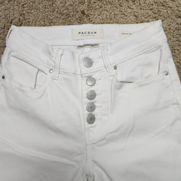PacSun womens 23 Jeans white power super stretch high-rise ankle jegging - Picture 2 of 5